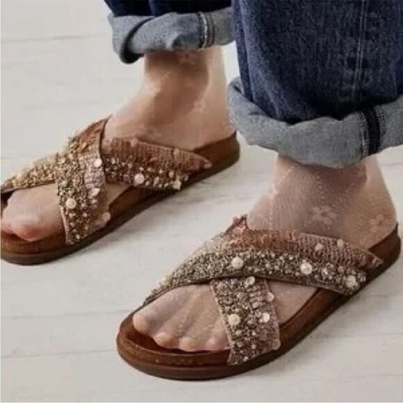 Free People Moon Child Embellished Sandals US 10 - Picture 8 of 8